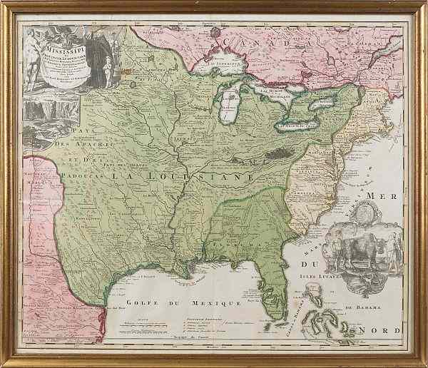 Appraisal: J B Homanno color engraved map of North America titled