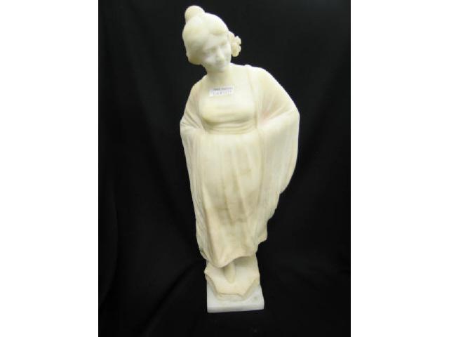 Appraisal: Victorian Carved Alabaster of a Maiden tall excellent