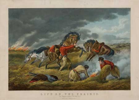 Appraisal: CURRIER AND IVES Life on the Prairie The Trappers Defence