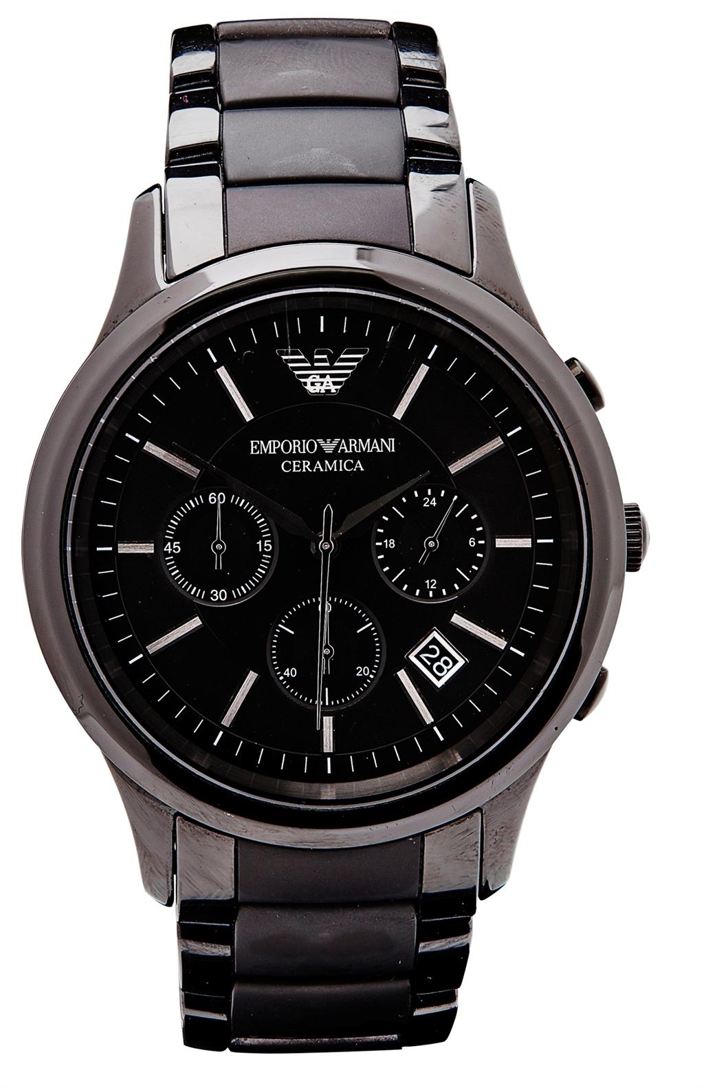 Appraisal: EMPORIO ARMANI - A gentleman's chronograph wrist watch all black