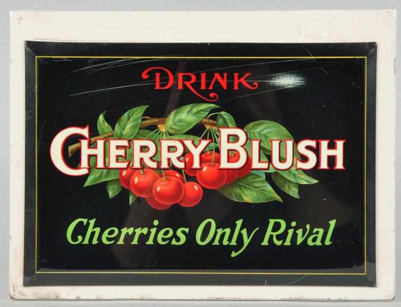 Appraisal: Tin over Cardboard Cherry Blush Beverage Sign Description Beautiful condition