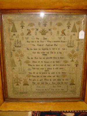 Appraisal: A SAMPLER worked by Sarah Clay and depicting a poem