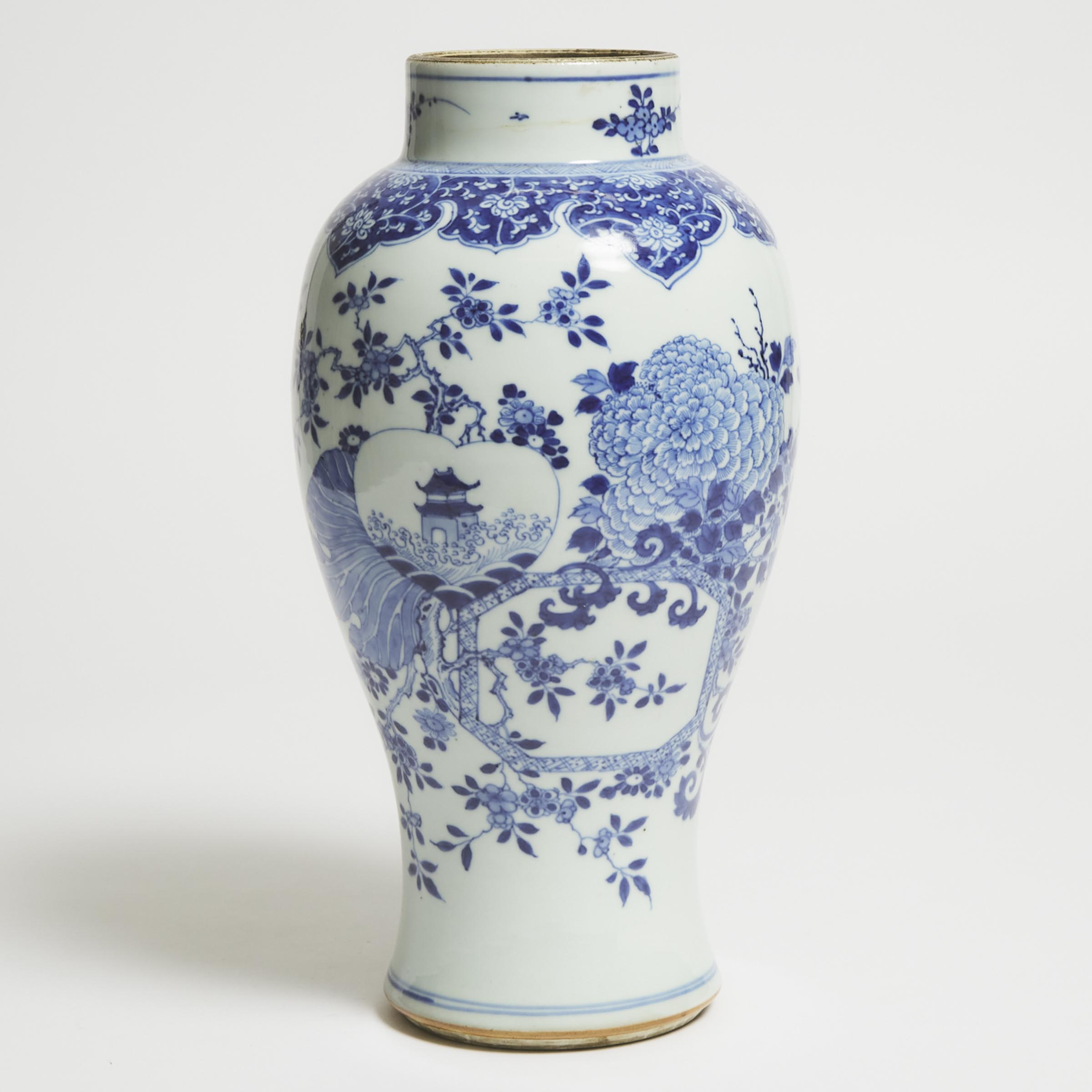 Appraisal: A Blue and White Baluster Vase Kangxi Period th Century