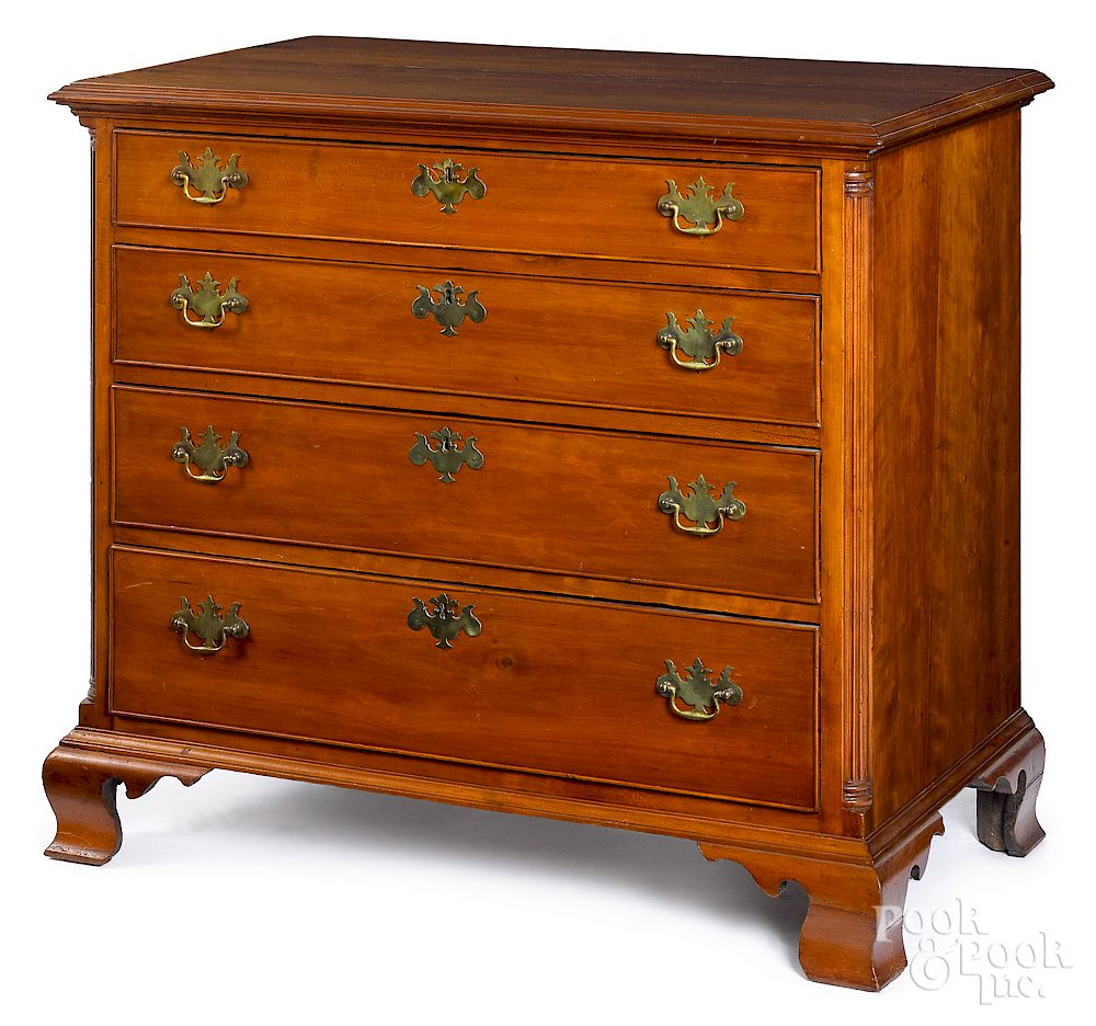 Appraisal: Pennsylvania Chippendale cherry chest of drawers Pennsylvania Chippendale cherry chest