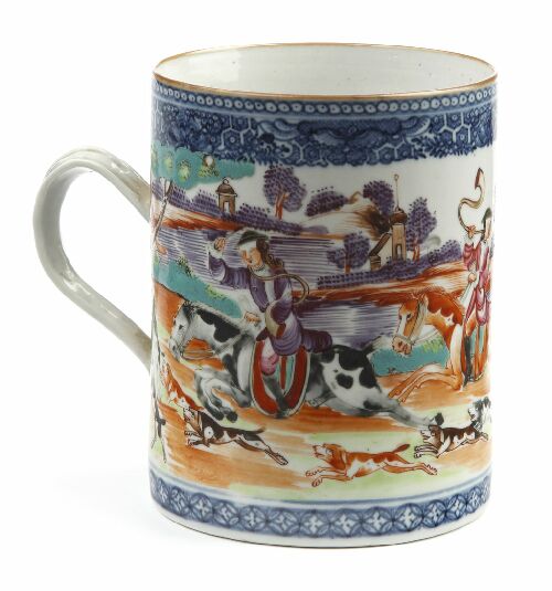 Appraisal: An th century Chinese export tankard decorated with a European