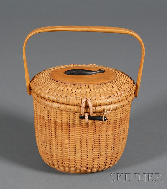 Appraisal: Nantucket Friendship Basket Purse Jose Formoso Reyes Nantucket Massachusetts c