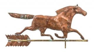 Appraisal: A Molded Copper Horse Weathervane Width inches A Molded Copper