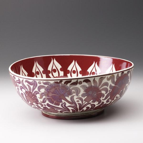 Appraisal: WILLIAM DE MORGAN WEDGWOOD Large Red Lustre bowl the interior