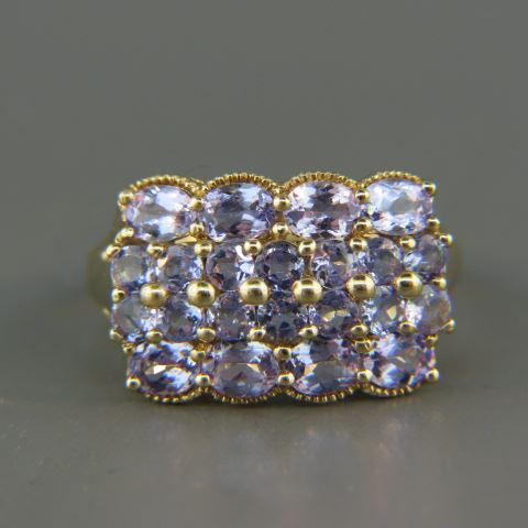 Appraisal: Tanzanite Ring four rows of gems totaling carats in k