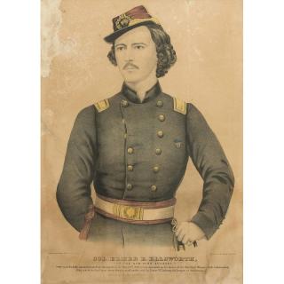 Appraisal: Colored Lithograph of Colonel Elmer Ellsworth Framed colored lithograph of