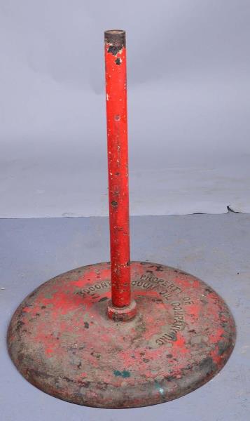 Appraisal: Socony Vacuum Oil Company Cast Iron Base This lollipop curb