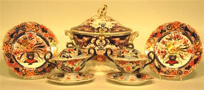 Appraisal: Group of English Imari pattern porcelain dinner wares th century