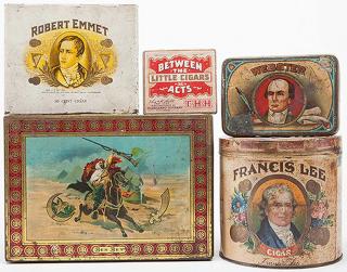 Appraisal: Five Cigar Tins Five Cigar Tins Between the Acts Little