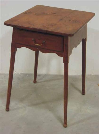 Appraisal: Cherrywood single drawer work stand late th early th century