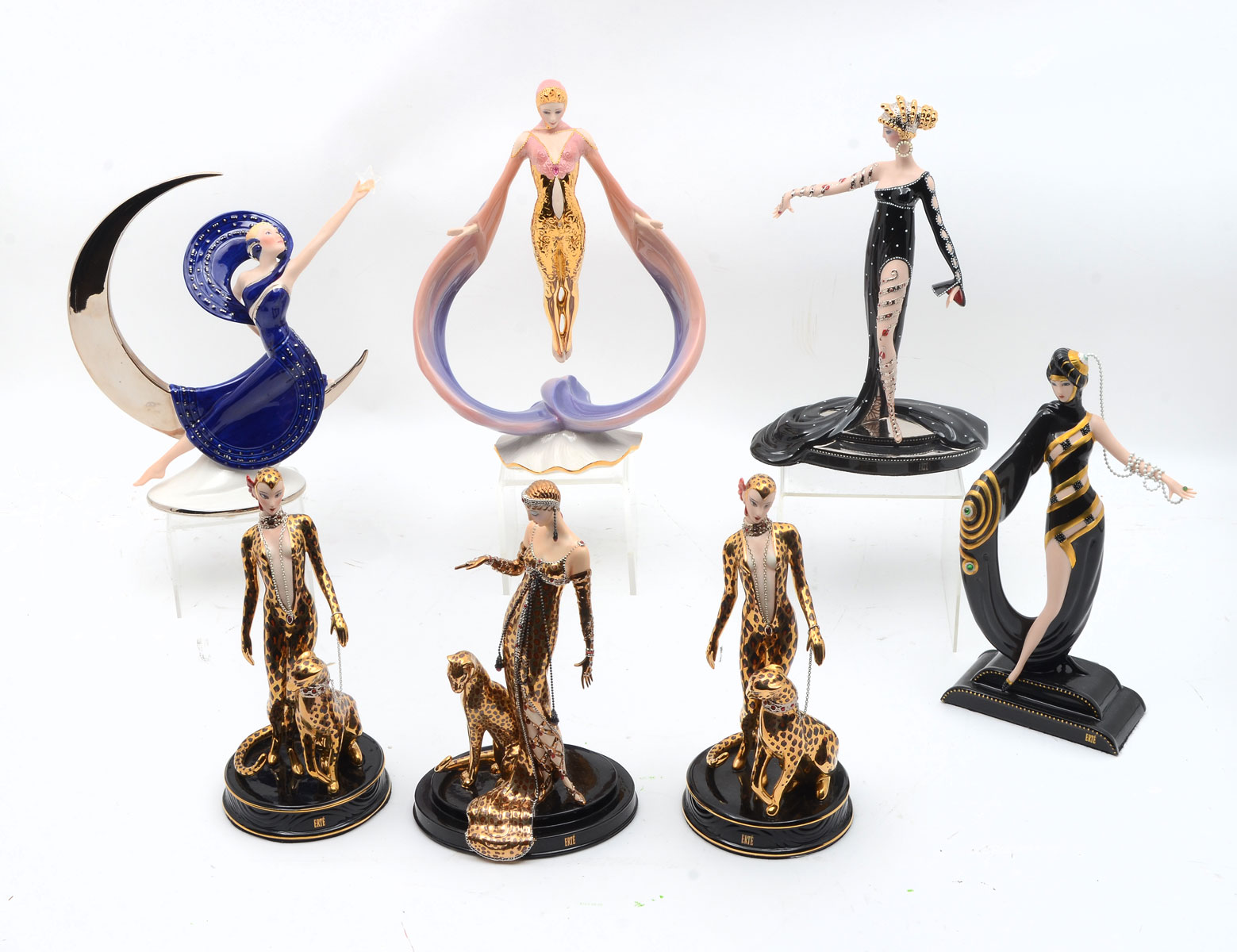 Appraisal: PIECE FRANKLIN MINT ERTE ART DECO FIGURES Comprising - Erte