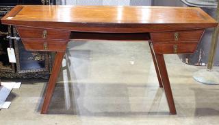 Appraisal: Chinese Wooden Desk Chinese hardwood desk with a curved front