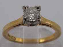 Appraisal: A yellow metal tests carat gold diamond solitaire ring the