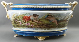 Appraisal: A th century porcelain Jardini re painted with a classical