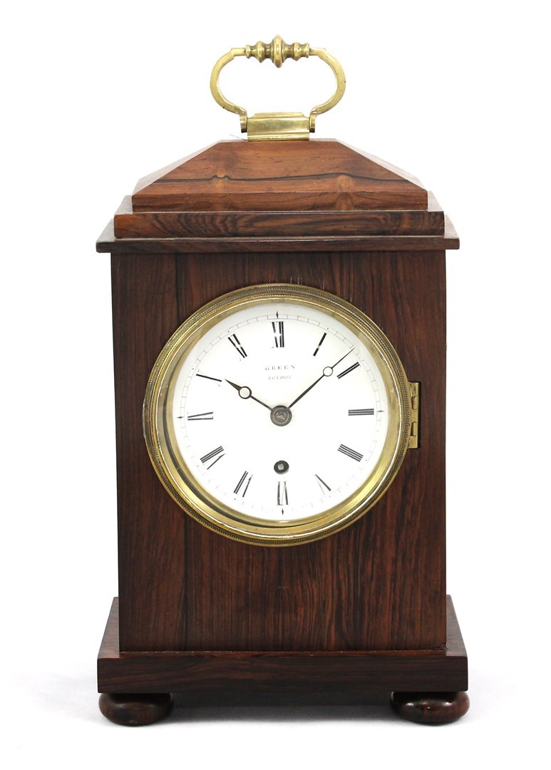 Appraisal: A rosewood cased mantel clock th century the white enamel