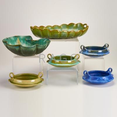 Appraisal: FULPER Six pieces Flemington NJ ca - Four two-handled bowls