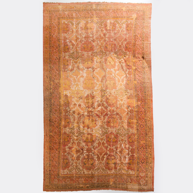 Appraisal: LARGE TURKISH USHAK CARPET Approximately ft in x ft Condition