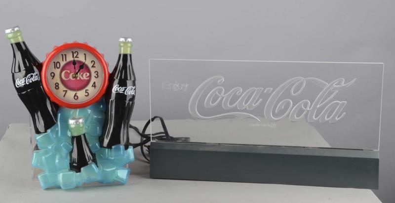 Appraisal: Lot Of Plastic Coca Cola Advertising Items Including - Battery