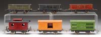 Appraisal: LOT OF SIX EARLY LIONEL O GAUGE FREIGHT CARS Includes