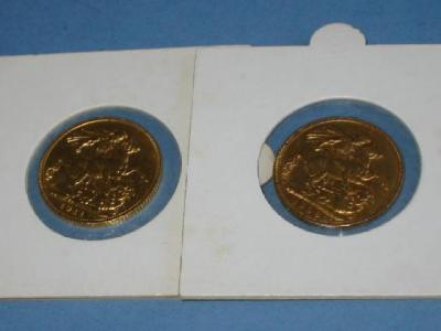 Appraisal: TWO GOLD SOVEREIGNS and