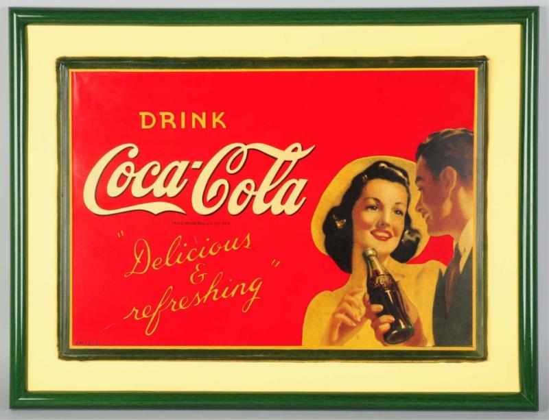 Appraisal: Tin Coca-Cola Sign Beautiful sign in high condition with almost