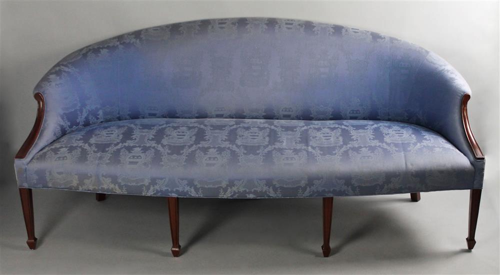 Appraisal: FEDERAL HEPPLEWHITE STYLE MAHOGANY SETTEE The shaped upholstered back over