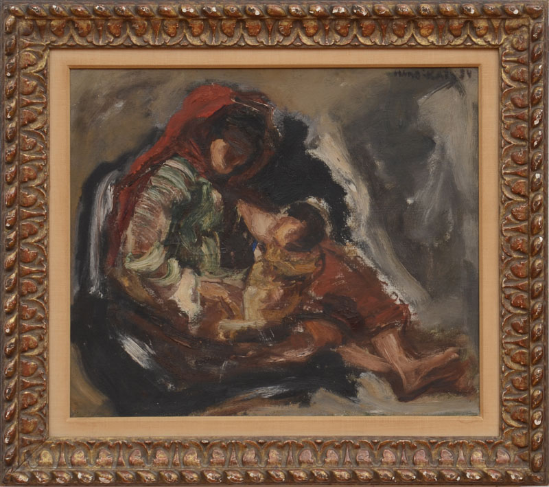 Appraisal: EMMANUEL MAN -KATZ - MOTHER AND CHILD Oil on canvas