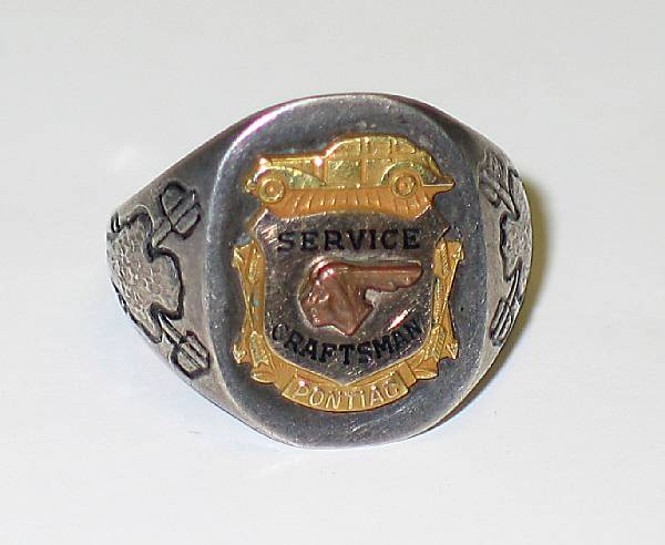 Appraisal: A Pontiac Service Craftsman ring made of Sterling silver with