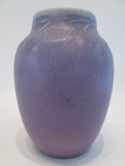 Appraisal: ROOKWOOD ART POTTERY VASE shape matte purple glaze dated Height