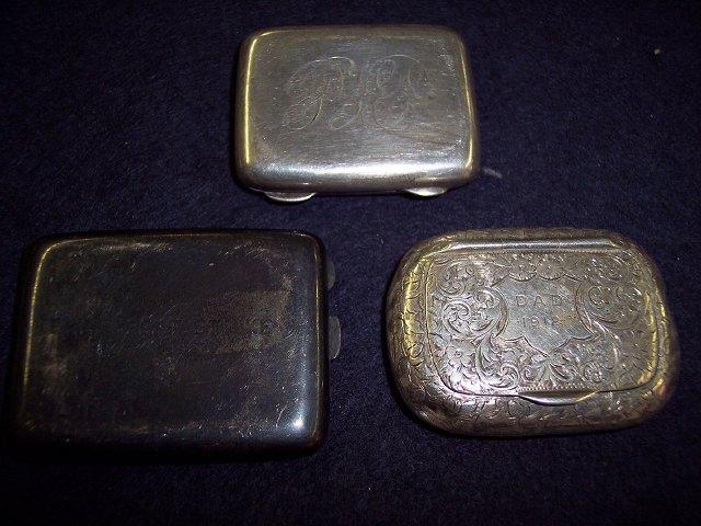 Appraisal: An engraved snuff box Birmingham another Chester and a case