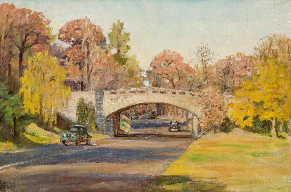 Appraisal: ANNA RICHARDS BREWSTER American - Ardsley Road Bridge oil on