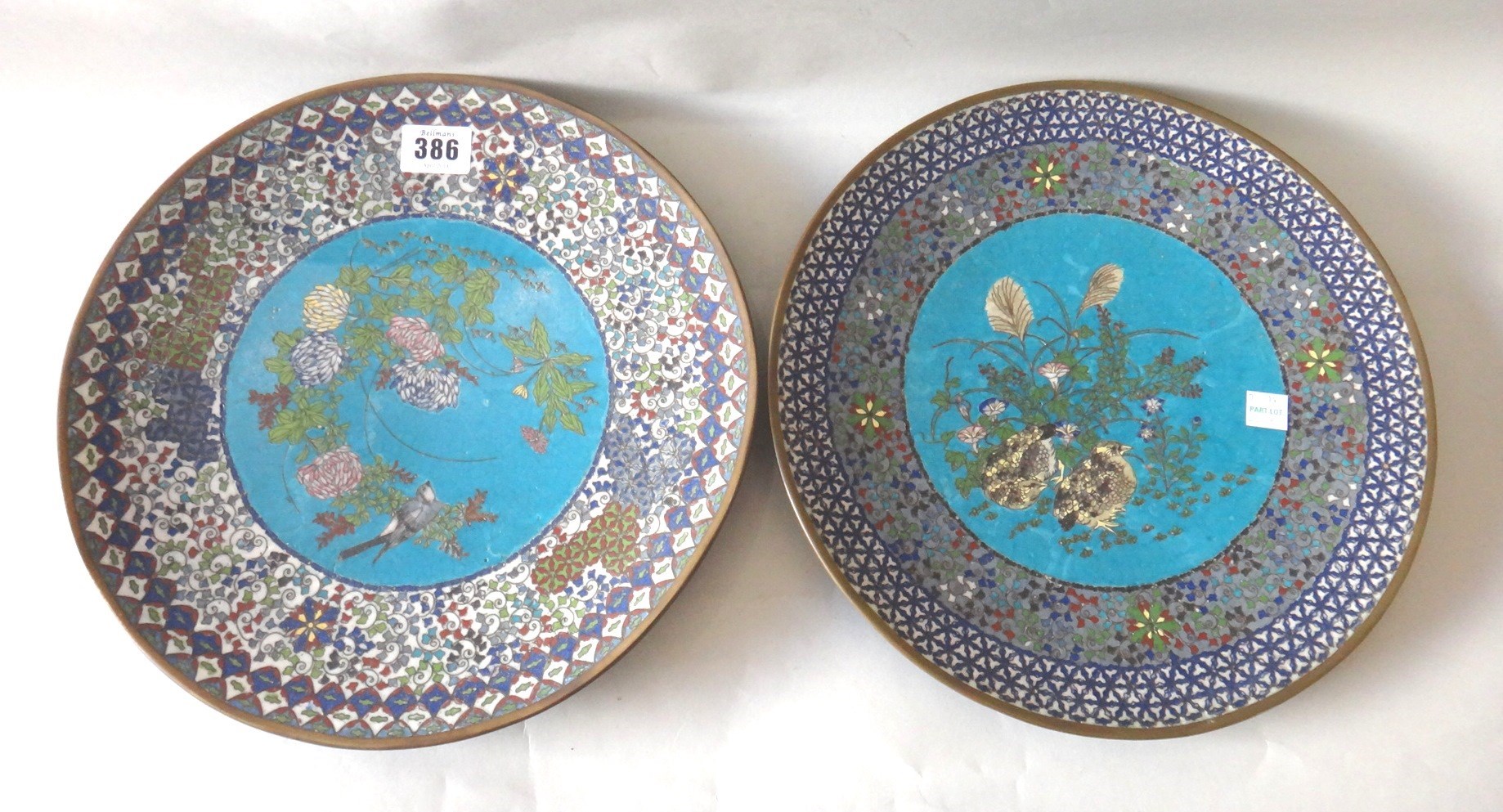 Appraisal: Two Japanese cloisonn dishes Meiji period each worked in the