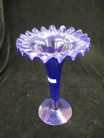 Appraisal: Imperial Art Glass Vase rich blue stretch with irridescent finish