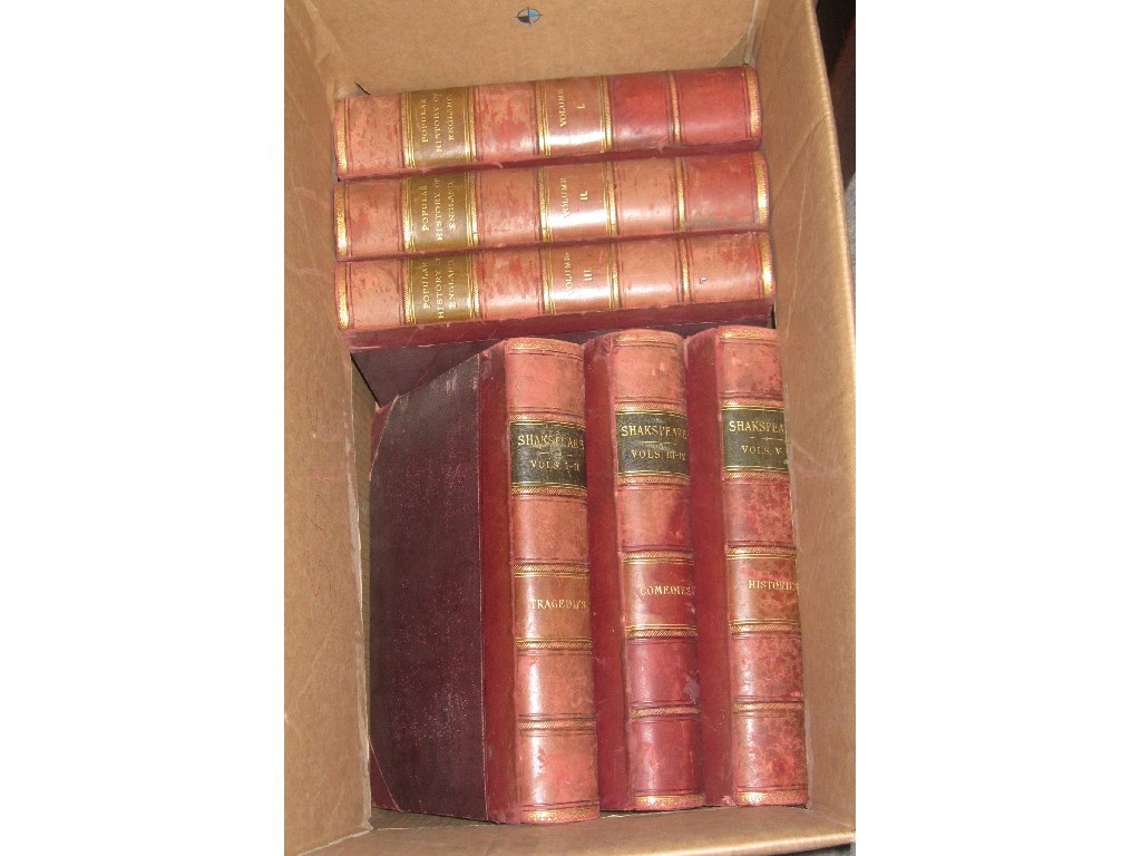 Appraisal: Box of leather bound books