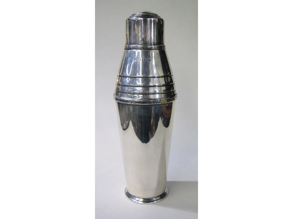 Appraisal: Art Deco silver cocktail shaker Birmingham