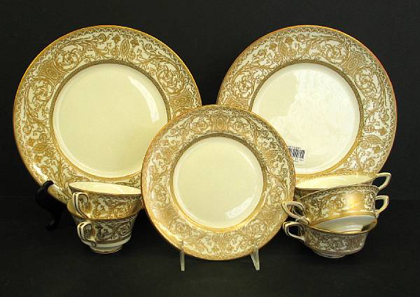 Appraisal: A Royal Worcester bone china partial dinner service in the