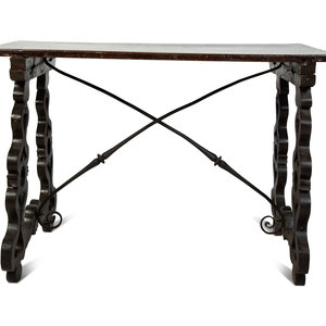 Appraisal: A Spanish Baroque Walnut Trestle Table EARLY TH CENTURY Height