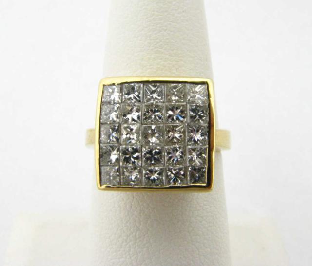 Appraisal: Ladies K Invisible Set Pave Diamond Ring ct total weight