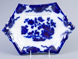 Appraisal: Ridgway Morley Flow Blue Dish th Century English flow blue