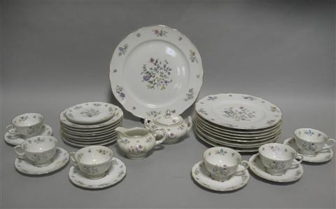 Appraisal: MILLEFLEURS' PART DINNER SERVICE Printed marks FOR Krautheim Franconia including