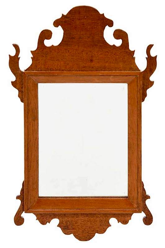 Appraisal: Miniature Chippendale Mirror by Fred T Laughon American th century