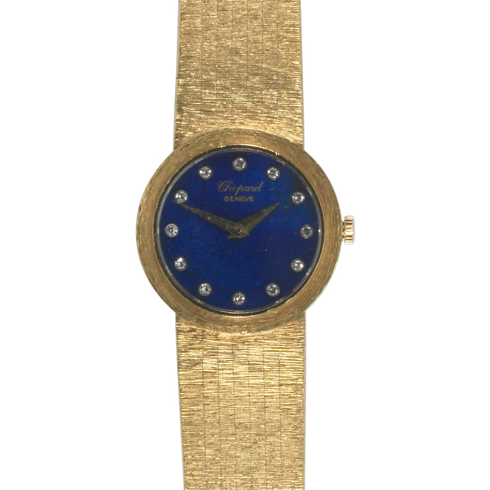 Appraisal: Lady s Chopard Wristwatch reference jewel movement lapis dial set