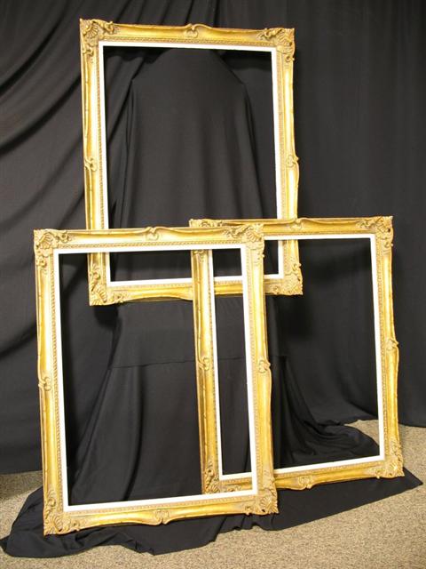 Appraisal: LOT OF THREE MODERN GILT FRAMES - h w in