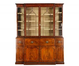 Appraisal: William IV Style Mahogany Breakfront Cabinet English late th early