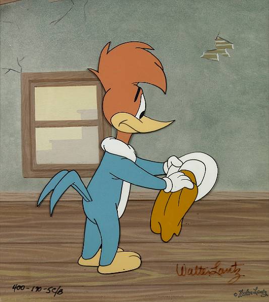 Appraisal: A Walter Lantz celluloid of Woody Woodpecker gouache on celluloid