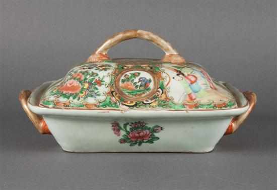 Appraisal: Chinese Export Rose Medallion porcelain covered vegetable dish fourth quarter-